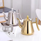 Premium Gooseneck Stainless Steel Tea Kettle - 1L Capacity for Perfect Pour Over Coffee & Tea, Ideal for Home, Office & Camping(Gold,2.1 Quart) - Image 2