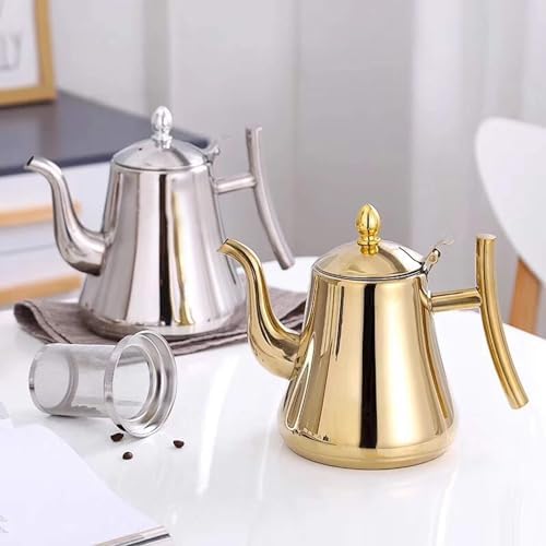 Premium Gooseneck Stainless Steel Tea Kettle - 1L Capacity for Perfect Pour Over Coffee & Tea, Ideal for Home, Office & Camping(Gold,1.1 Quart) - Image 3