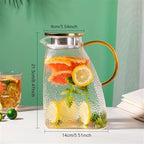Water Pitcher 1.8L Glass Water Pitcher with Lid and Spray Nozzle Featuring Handle for Refrigerator Suitable for Hot/Cold Water Ice Tea Juice Water Jug - Image 2