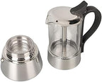 Stainless Steel Stovetop Moka Pot - Crystal Glass Top Italian Coffee Maker (4 Cups) - Image 3