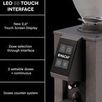 MACAP LEO 55 Touch Burr Coffee Grinder, Chrome – 55mm Flat Burrs, Compact & Quiet, Stepless Micrometric Adjustment, Precision Grinding, Home Espresso Machine Compatible, Touch Screen - Image 3