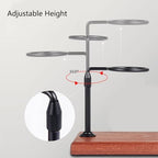 Adjustable Height & 360 Rotating Pour over Coffee Dripper Stand with Wooden Base, Aluminum Alloy Holder, Manual Brewing Station, Black, Sapele Base - Image 4
