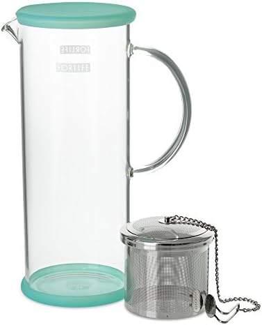 FORLIFE LUCENT Glass Iced Tea Jug with Capsule Infuser, 48-Ounce, Mint - Image 2