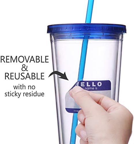 Cupture 12 Insulated Double Wall Tumbler Cup with Lid, Reusable Straw & Hello Name Tags, 12 Colors - Image 3