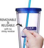 Cupture 12 Insulated Double Wall Tumbler Cup with Lid, Reusable Straw & Hello Name Tags, 12 Colors - Image 3