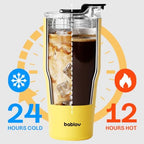 BABLOV GO-PAL 30oz Insulated Coffee Tumbler with Straw Ice Coffee Cup - Image 6