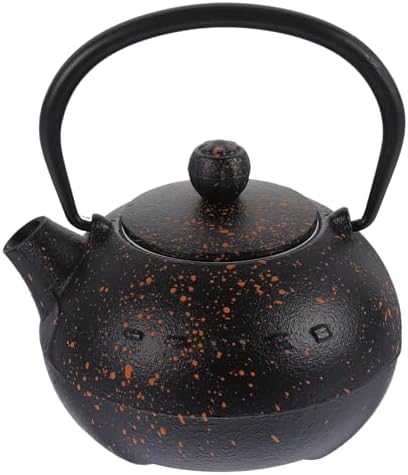 Japanese Cast Iron Tetsubin Teapot 0.4l Small Stovetop Water Kettle with Removable Lid and Handle for Home Office Tea Brewing by COSMEVIVI