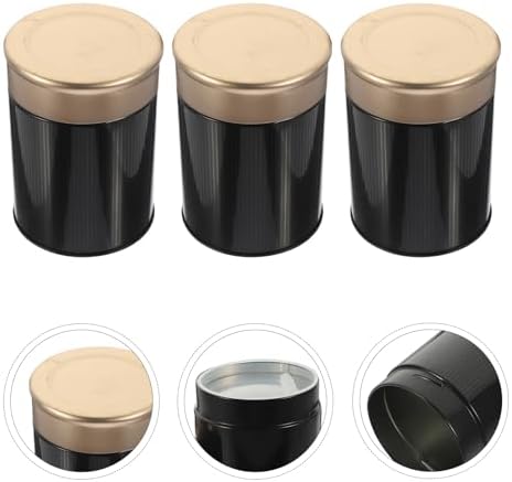STAHAD 6pcs Black Tea Canisters Loose Leaf Tea Tins with Lid Vacuum Seal Tinplate Storage Containers for Office and Kitchen - Image 5