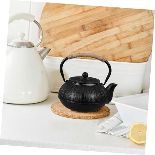 Japanese Cast Iron Teapot Kettle 600ml Black for Tea Brewing - Image 5