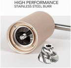 Fold Manual Coffee Grinder, Adjustable Stainless Steel Conical Burr(White) - Image 4