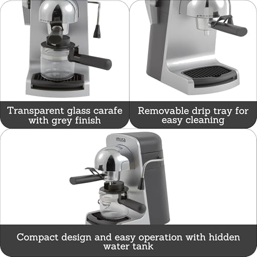 IMUSA 4 Cup Electric Bistro Espresso Cappuccino Coffee Maker, Silver - Image 2