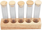 Yosoo Health Gear Coffee Bean Jars Canisters, Glass Coffee Storage Containers with Wood Base, Airtight Single Dose Bean Storage Tubes, Espresso Cellars with Stand (5 Hole) by YosooHealthGear