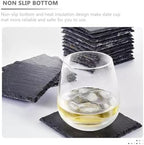 12pcs Natural Stone Coasters, Non-Slip Whiskey and Wine Glass Pads - Image 3