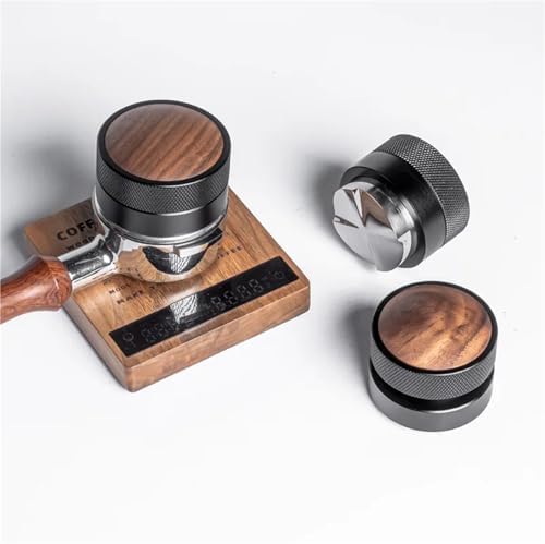 51/53/58.35mm Coffee Tamper Walnut Wood Cap Adjustable Depth Coffee Distributor Calibrated Espresso Tamper Coffee Accessories(53mm) - Image 3