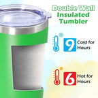 20oz Tumbler Insulated Tumblers Vacuum Coffee Mug with Lid Green 6Pack - Image 4