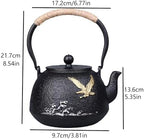 Japanese Cast Iron Teapot 1.2L with Stainless Steel Infuser, Traditional Tetsubin Tea Kettle for Loose Leaf Tea, Heat Retention, Decorative Tea Pot for Home Use - Image 3