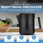 Toughty Yosemite Stovetop Coffee Percolator, 9 Cup, Black Matte - Image 5