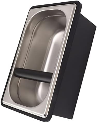 Coffee Knock Box with Removable Stainless Steel Ground Container, Rubber Base Espresso Knock Box for Barista, Heavy - Duty Coffee Ground Bin for Cafe Restaurant Home Use (L) - Image 2