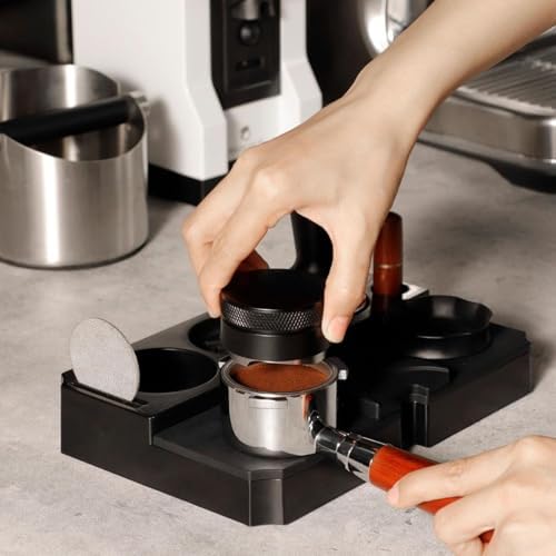 Multifunctional Coffee Tamper Mat with Detachable Silicone Pad, Non-Slip Tamping Surface for 51mm 53mm 58mm Portafilter, ABS Material - Image 3