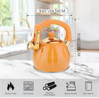 Stainless Steel Tea Kettle for Stove Top Teakettles Stovetop Whistling with Heat Proof Ergonomic Handle 2.5 Quart - Image 6