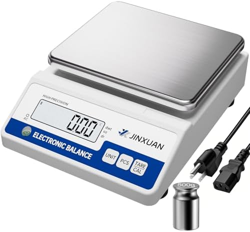 Digital Lab Scale 3000g Gram Scale 0.01g Accuracy Electronic Precision Scale Scientific Analytical Balance Scale Jewelry Scale for Gold Diamond Powder Kitchen, with 500g Weight Backlit LCD by JINXUAN
