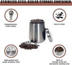 MEKBOK Coffee Canister,Airtight Stainless Steel Kitchen Food Storage Container with Date Tracker and Scoop for Grounds Coffee,Airtight Coffee Beans, Flour,Cereal,(18 OZ - Image 2