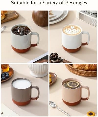 MALACASA Ceramic 16oz Coffee Mugs Set of 4, Multicolor - Image 5