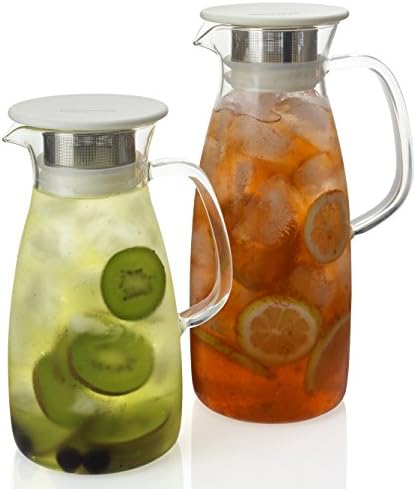 FORLIFE Mist Glass Ice Tea Jug , 50-Ounce, White - Image 3