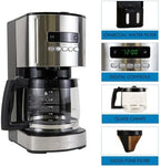 Kenmore Drip Coffee Maker - 12 Cup Programmable Cafe Machine With Glass Pot, Regular & Bold Brew, Auto Shut Off Large Water Reservoir, Reusable Filter, Kitchen Appliances For Cafeteria Barista, Black - Image 6
