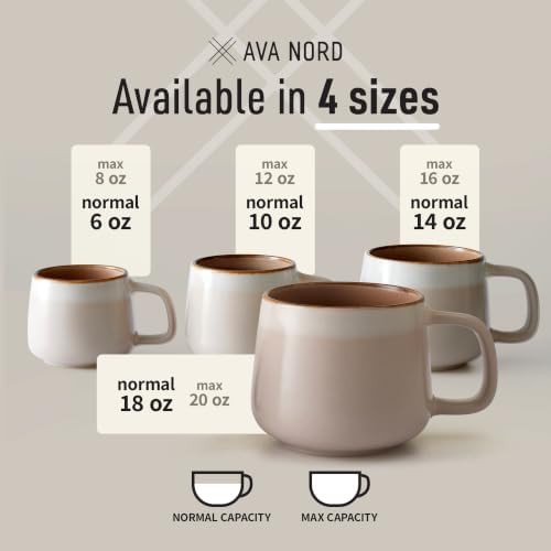 Ava Nord Large Stoneware Ceramic Coffee Mugs Set of 2 | 20 oz | Rose Sand - Image 5