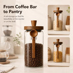 ANSQU 2 Pack Glass Jar with Spoon, 34oz Airtight Coffee Bean Container - Image 6