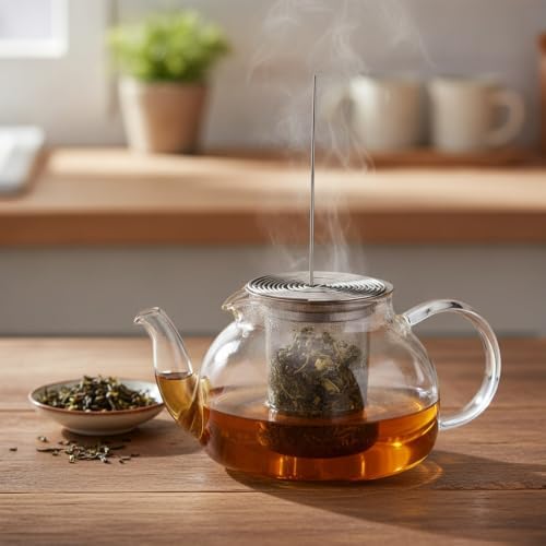 Loose Leaf Tea Filter Replacement, Stainless Steel Spring Infuser for Teapot Inner Slot, Fine Mesh Strainer 1.1 x 2.2 Inch, 2 Pack - Image 2