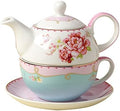 Jusalpha Porcelain Teapot for One, Rose by Jusalpha