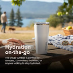 Corkcicle Insulated Tumbler with Sliding Lid, 16 oz, Oat Milk - Image 6