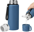 1500 ml Double wall vacuum Leakproof stainless steel wide mouth insulated water bottle,tea tumbler with tea strainer,cup and lid; travel coffee thermoses hot drinks,cold thermal flask by Unknown