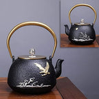 LJYT Teapot Teapots Cast Iron Handmade TeapotHome Kettle Uncoated Vintage Cast Iron Kettle Tea Pot with Infusers for Loose Tea (Color : Flying eagle) by Unknown