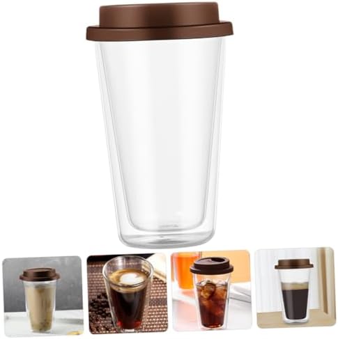 Glass Coffee Mug with Silicone Lid Insulated Drinking Cup for Hot Beverages for Home Parties and Events - Image 5