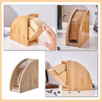 Decorative Coffee Filter Stand Large Capacity Wood Holder - Image 3