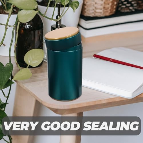 SOLUSTRE 4Pcs Airtight Tea Tin Canisters High-grade Tinplate Storage Jars with Sealed Lids for Loose Leaf Tea Coffee Sugar Household Kitchen Containers in Dark Green - Image 7
