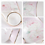KAMMAK Tea Cups Set of 2,Ceramic Floral Pattern Demitasse Cup - Image 3