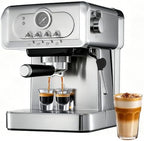 Espresso machine 20 Bar, Espresso Maker with Powerful Steam Milk Frother, Stainless Steel Coffee Machine with Fast Heating System for Latte, Cappuccino by Unknown