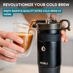 Nitro Cold Brew Coffee Maker 12 oz Ceramic-Lined, Tritan Cup, Pressure Gauge, Stores 3 Nitrogen Gas Bulbs Custom Designed for Cold Brew and Nitro Drinks - Image 3