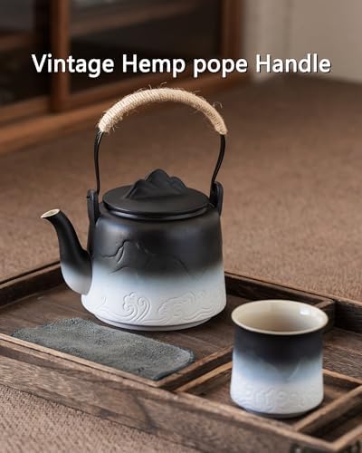 ZENS Ceramic Teapot with Infuser, 33.8oz Japanese Teapot for Loose Leaf Tea - Image 2