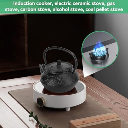 10oz/300ml Stovetop Tea Kettle, Japanese Cast Iron Teapot Traditional Kung Fu Teapot Kettle with Stainless Steel Infuser for Brewing Loose Leaf Tea - Image 2