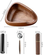 Wooden Coffee Bean Dosing Cup with Spoon and Coffee Spray Bottle Set,Espresso Distribution Tool,Sample Display Tray, Espresso Accessories For Coffee Or Tea (B) - Image 2