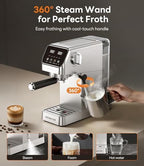 Aromaster 1400W Espresso Machine with Milk Frother, Stainless Steel - Image 6