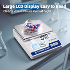 Lab Scale Gram Scale 6000gx0.01g Accuracy Laboratory Balance Scale Digital Scale Electronic Analytical Balance for Jewelry Gold Kitchen Lab, with 7 Units Conversion, 500g Weight, LCD Display - Image 5