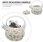 Hemoton Enamel Tea Kettle 2.2 Quart Stovetop Whistling Water Kettle Thickened Steel Enamel Teapot for Home and Office Kitchen - Image 5