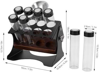 banapoy Single Dose Coffee Bean Storage Tubes and Stand, Adjustable Large Tempered Glass Sealing Coffee Bean Cellars with Adjustable Display Rack and - Image 6