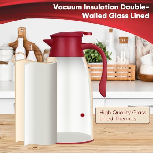 Thermal Coffee Carafe 40.5 Oz, Hot/Cold 12H Leak-Proof Spout for Coffee/Tea - Image 3